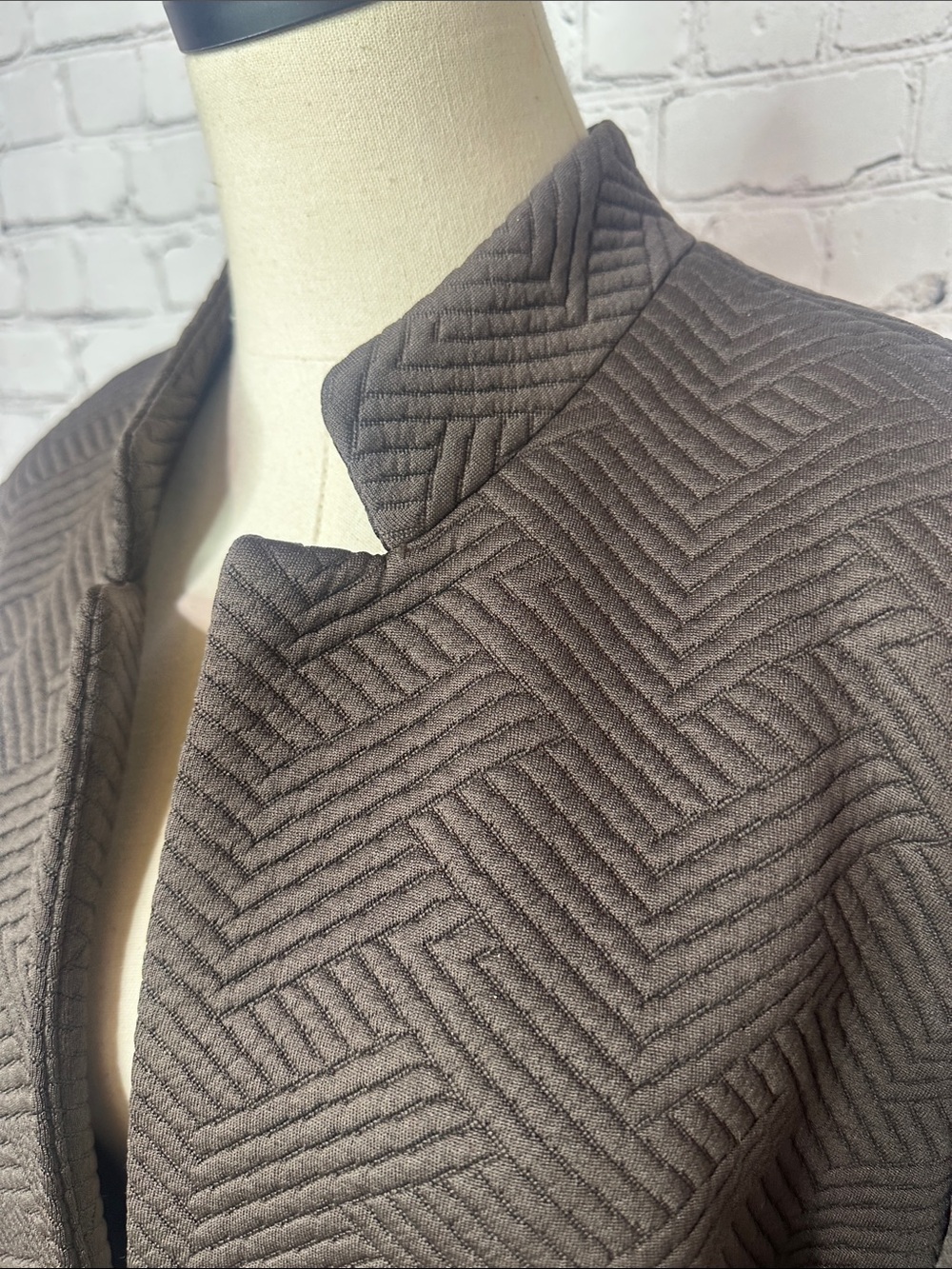 Chico's open-front textured topper jacket, Lined Chocolate Brown Size 3 or US 16 - Picture 2 of 7